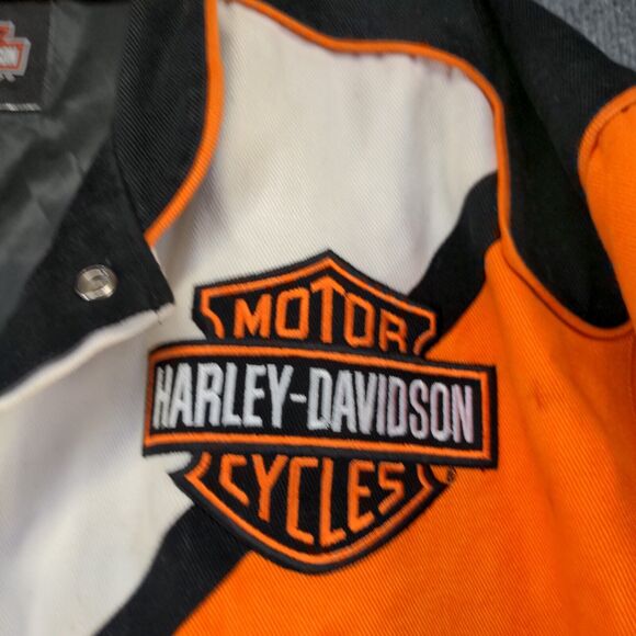 Harley-Davidson Men's Motorcycle Jacket XL Multicolor Cotton Lined Snap Closure - Picture 5 of 16
